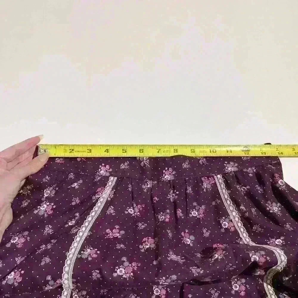 Vintage Gunne Sax 1970s Womens Floral Lace Prairie Calico Cottagecore Skirt 13 - Picture 11 of 16